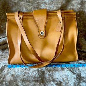 Camel Coach Leather Tote Bag